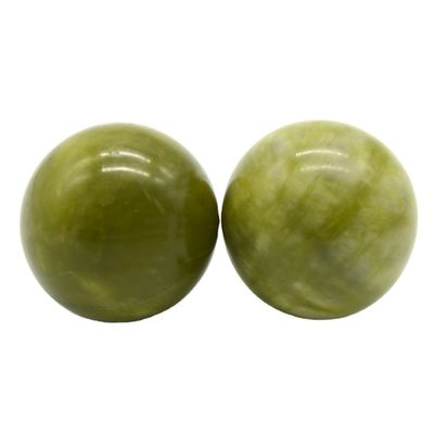 abk-116 Boules de massage à la main Pierre de massage en jade naturel Outils de massage à la main Exercice à la balle Thérapie à l'exercice Emprise