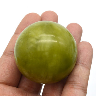 abk-116 Boules de massage à la main Pierre de massage en jade naturel Outils de massage à la main Exercice à la balle Thérapie à l'exercice Emprise