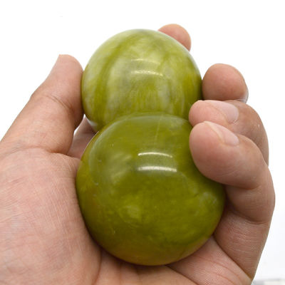 abk-116 Boules de massage à la main Pierre de massage en jade naturel Outils de massage à la main Exercice à la balle Thérapie à l'exercice Emprise