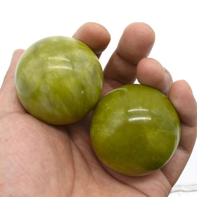 abk-116 Boules de massage à la main Pierre de massage en jade naturel Outils de massage à la main Exercice à la balle Thérapie à l'exercice Emprise