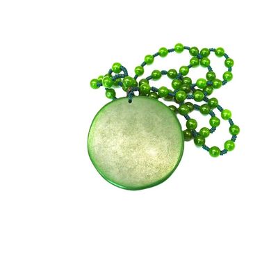 Style Feng Shui Caractéristique régionale Naturel Vert Grand Jade Bonheur Bouddha Collier Collier avec des chaînes