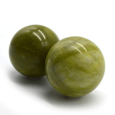 abk-116 Boules de massage à la main Pierre de massage en jade naturel Outils de massage à la main Exercice à la balle Thérapie à l'exercice Emprise