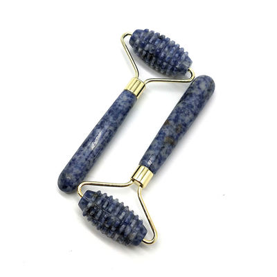 Blue Point Jasper Massageur à rouleaux faciaux silencieux Nature Jade Massageur à rouleaux 128*58mm Fonction face vers le haut Massageur Nature