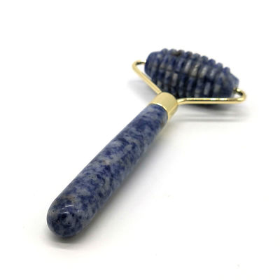 Blue Point Jasper Massageur à rouleaux faciaux silencieux Nature Jade Massageur à rouleaux 128*58mm Fonction face vers le haut Massageur Nature