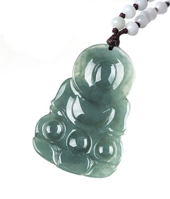 Pendant de jade naturel Guanyin Pendant vert émeraude de jade charmes collier amulettes pour les bijoux d'hommes et de femmes élégant et élégant