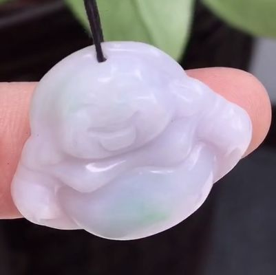 Verte Portable Naturel Birmanie Pourpre Jade Taillée Jade Riant Bouddha Pendentif Pour Les Femmes Et Les Enfants Couleur Naturelle