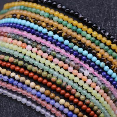 Caractéristique régionale 4 mm/6 mm/8 mm/10 mm/12 mm Perles de jade de pierre précieuse sculptées rondes pour la fabrication de bijoux