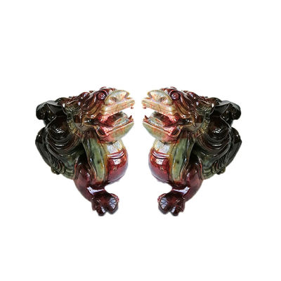 Statue de tortue de dragon sculptée en jade naturel de 40 cm, style Feng Shui pour la décoration