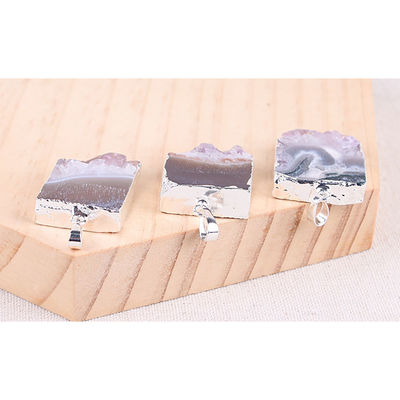 Feng Shui Collier en améthyste d' agate de quartz naturel avec pendentif plaqué d' or et pierres cristallines