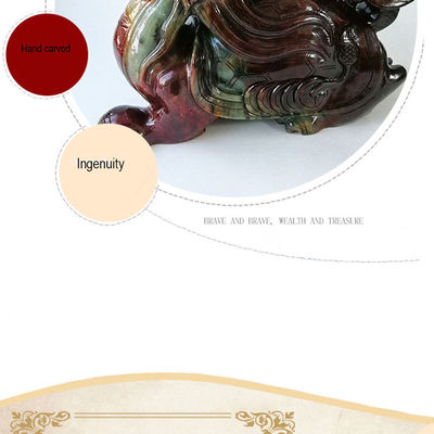 Statue de tortue de dragon sculptée en jade naturel de 40 cm, style Feng Shui pour la décoration