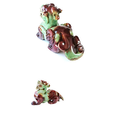 Statue de Pixiu sculptée en jade naturel, parfaite pour décorer votre maison.