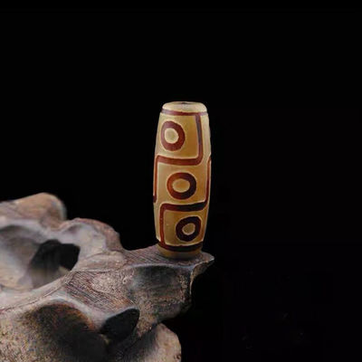 Technique Polissage de pierre précieuse naturelle en vrac Tibétain 9Oeil Dzi Perle 40mm Agate Barrel Perles pour bijoux