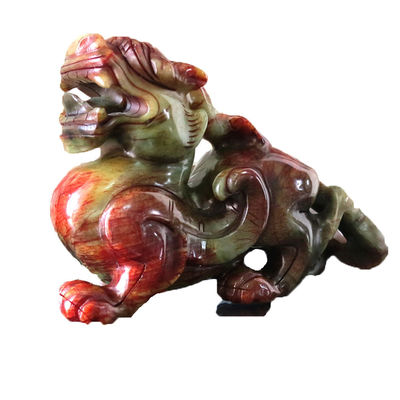 Statue verte de pixiu pour la maison 20 cm pierre précieuse gravure de feng shui figurine sculptée décoration de la maison amour