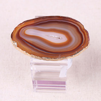 Portable anneau de serviette en forme carrée en cristal en agate naturel pour une table élégante