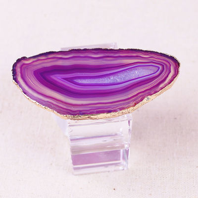 Portable anneau de serviette en forme carrée en cristal en agate naturel pour une table élégante
