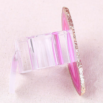 Portable anneau de serviette en forme carrée en cristal en agate naturel pour une table élégante