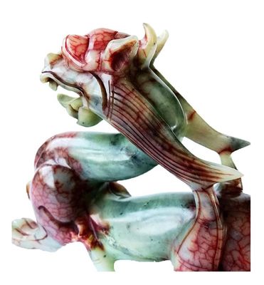 Jade Pixiu Dragon Animal Sculpture sculpture verte sculptée à la main pour la forme personnalisée