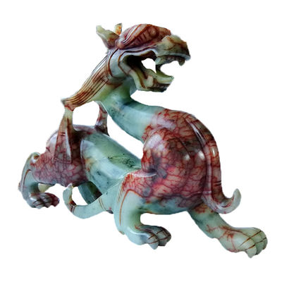 Jade Pixiu Dragon Animal Sculpture sculpture verte sculptée à la main pour la forme personnalisée