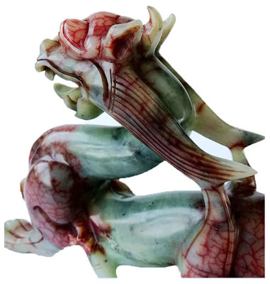 Jade Pixiu Dragon Animal Sculpture sculpture verte sculptée à la main pour la forme personnalisée