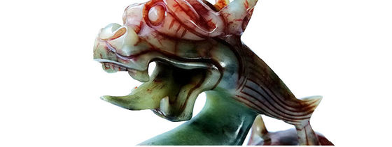 Jade Pixiu Dragon Animal Sculpture sculpture verte sculptée à la main pour la forme personnalisée