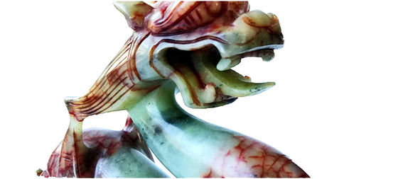 Jade Pixiu Dragon Animal Sculpture sculpture verte sculptée à la main pour la forme personnalisée