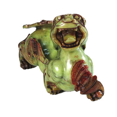 2 pièces Pixiu Ornements chinois Feng Shui Statue verte de chauve-souris de jade de 20 cm Forme personnalisée Décoration de la maison
