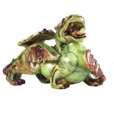2 pièces Pixiu Ornements chinois Feng Shui Statue verte de chauve-souris de jade de 20 cm Forme personnalisée Décoration de la maison