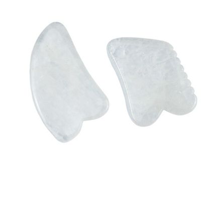 2024 Horn Shape Clear Quartz Gua Sha Scraping Massage Board L'équipement de massage corporel incontournable pour la santé et le bien-être