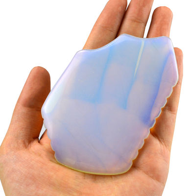 Produit de grattage de Guasha pour les soins de la peau en opalite 2024 Plaque de Gua Sha en pierre d'opale pour les soins de santé du visage et l'outil de massage du visage