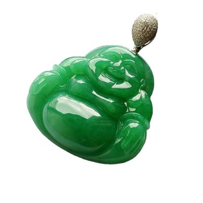 Technique Polie de qualité naturelle sculpté Bouddha souriant pour l'art du pendentif