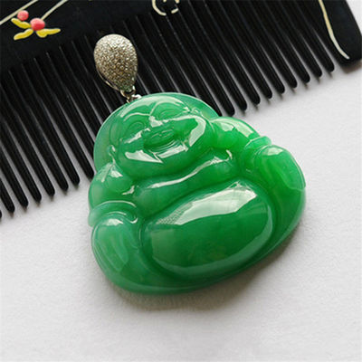 Technique Polie de qualité naturelle sculpté Bouddha souriant pour l'art du pendentif