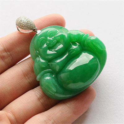 Technique Polie de qualité naturelle sculpté Bouddha souriant pour l'art du pendentif