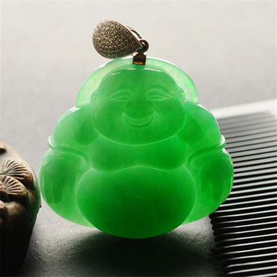 Technique Polie de qualité naturelle sculpté Bouddha souriant pour l'art du pendentif