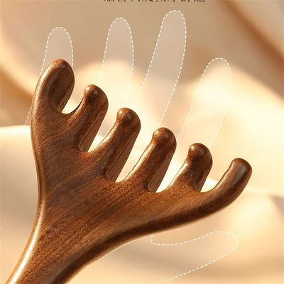 Déverrouillez votre beauté En forme de corne de cerf Scalpe Méridien Massageur Tête Gua Sha Massage Peigne Pour le visage et le corps de relaxation