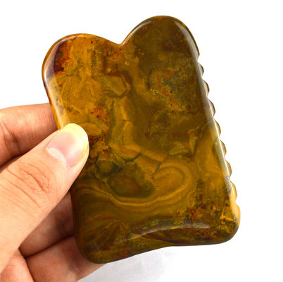 Massageur Logo personnalisé Mookaite Outils de massage corporel pour la beauté Guasha Déchets de pierre pour le lifting du visage et le drainage lymphatique