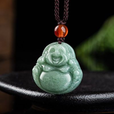 Art Collectible haute classe Jade Bouddha sculpté Jade Bouddha pendentif pour le thème de collier