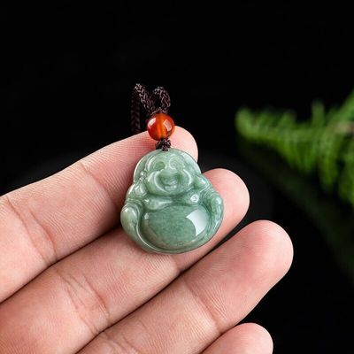 Art Collectible haute classe Jade Bouddha sculpté Jade Bouddha pendentif pour le thème de collier