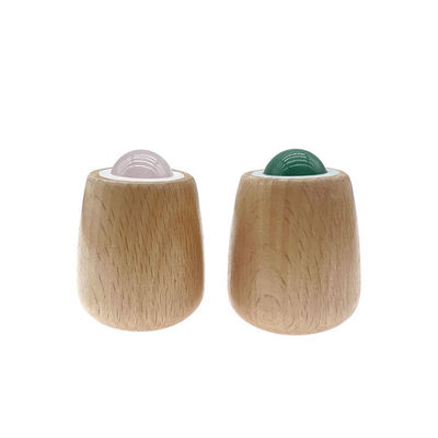Boule de massage en jade personnalisable manche en bois rouleau de jade pour le massage corporel et le cou / visage Gua Sha outil de soulagement du stress