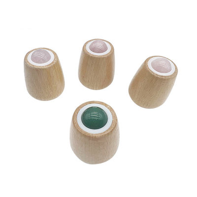 Boule de massage en jade personnalisable manche en bois rouleau de jade pour le massage corporel et le cou / visage Gua Sha outil de soulagement du stress