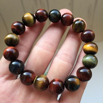 Bracelet en pierre de tigre naturel couleur exotique accessoire de mode pour les amants masculins et féminins