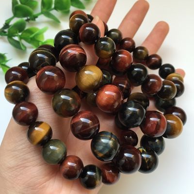Bracelet en pierre de tigre naturel couleur exotique accessoire de mode pour les amants masculins et féminins