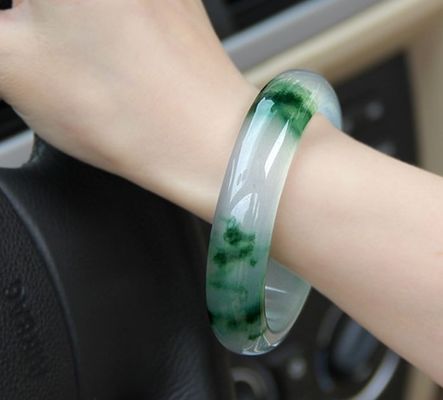 50-62 mm Autre Bracelet en jade à fleurs flottantes de jade émeraude naturel