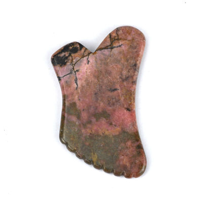 Outil de massage naturel de la rhodonite Gua Sha pour resserrer la peau et promouvoir la beauté du visage