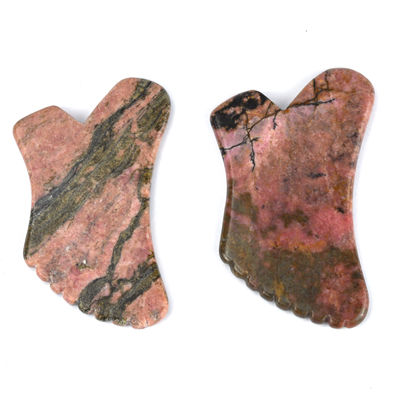 Outil de massage naturel de la rhodonite Gua Sha pour resserrer la peau et promouvoir la beauté du visage