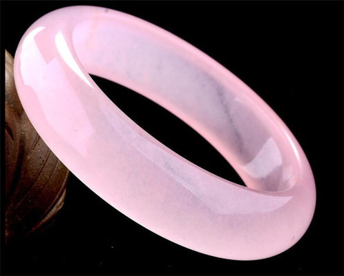 Collectables de l' art Pink Hibiscus Bracelet Naturel violet Jade Bracelet Une qualité de Jade bijoux Bracelet Femmes