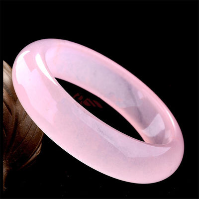 Collectables de l' art Pink Hibiscus Bracelet Naturel violet Jade Bracelet Une qualité de Jade bijoux Bracelet Femmes