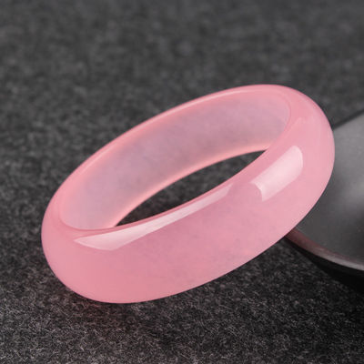 Collectables de l' art Pink Hibiscus Bracelet Naturel violet Jade Bracelet Une qualité de Jade bijoux Bracelet Femmes