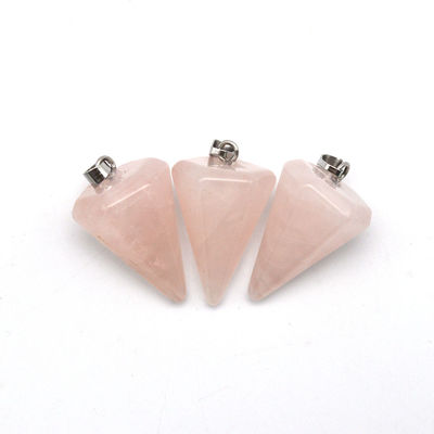 Pendule en quartz rose naturel pour l'alignement des chakras et la guérison Reiki