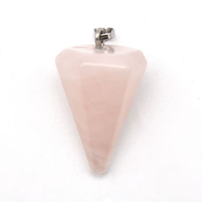 Pendule en quartz rose naturel pour l'alignement des chakras et la guérison Reiki