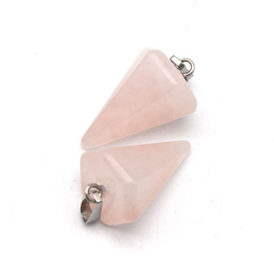 Pendule en quartz rose naturel pour l'alignement des chakras et la guérison Reiki